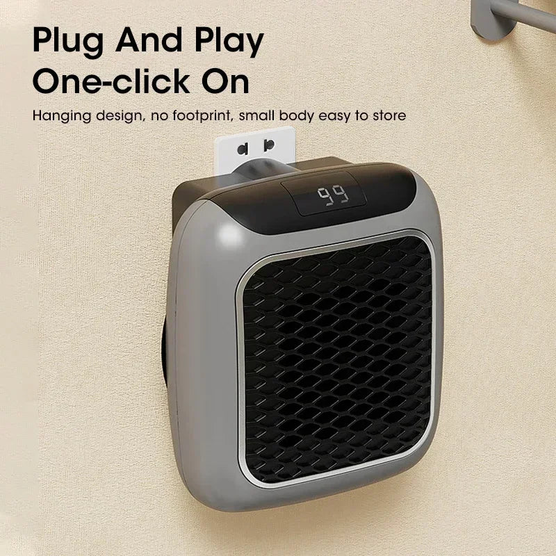 800W Portable Electric Heater EU Small Bathroom Fast Heating Fans Bedroom Heater Home Use Warming Device with Remote Control