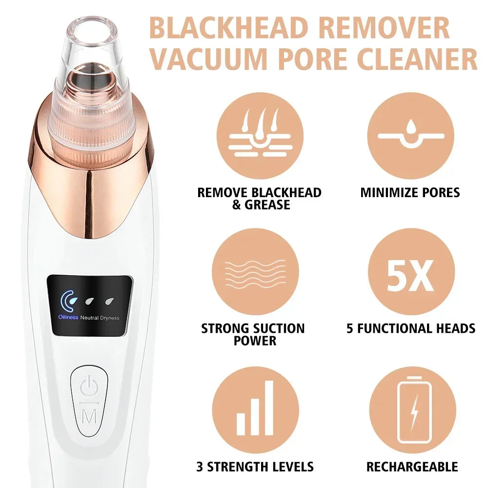 Electric Blackhead Remover Vacuum Suction USB Facial Pore Cleaner Spot Acne Pimple Black Head Extractor Face Clean Skin Care