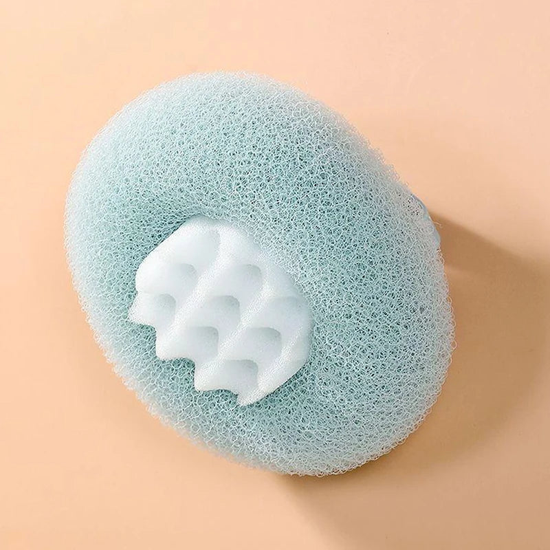 Bath Ball round Sunflower Shape Shower Ball with Suction Cup and Handle Exfoliation Shower Sponge Bathroom Accessories