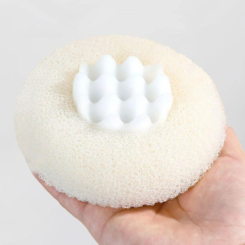 Bath Ball round Sunflower Shape Shower Ball with Suction Cup and Handle Exfoliation Shower Sponge Bathroom Accessories
