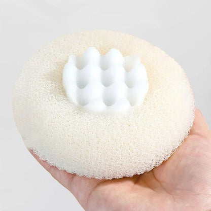 Bath Ball round Sunflower Shape Shower Ball with Suction Cup and Handle Exfoliation Shower Sponge Bathroom Accessories